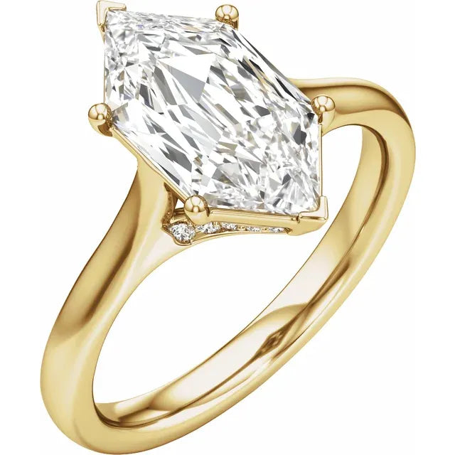 14K Yellow Gold 1 1/6 CTW Dutch Marquise Engagement Ring