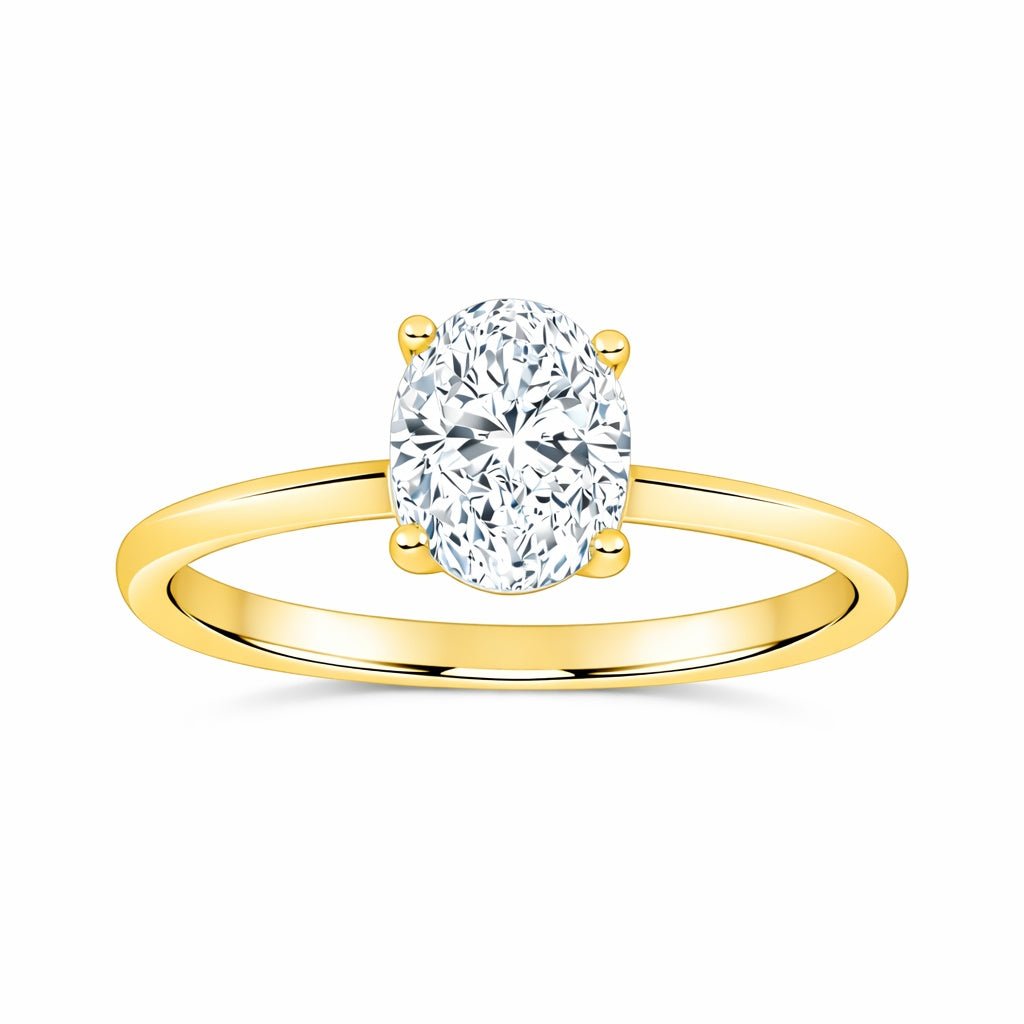 10K 1.00CT Certified Lab Grown Solitaire Ring - DIAMOND FACTORY
