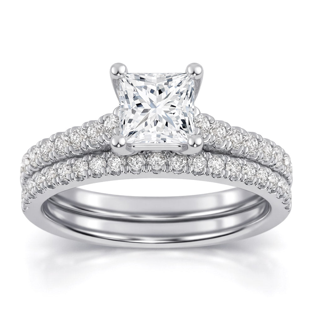 10K 1.50CT Certified Lab Grown Diamond Bridal Set - DIAMOND FACTORY
