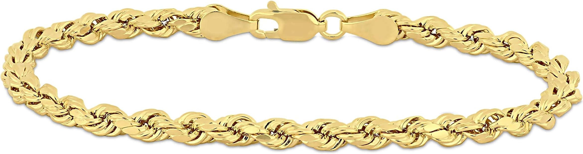 10K Gold Rope Chain Bracelet for Men & Women - DIAMOND FACTORY