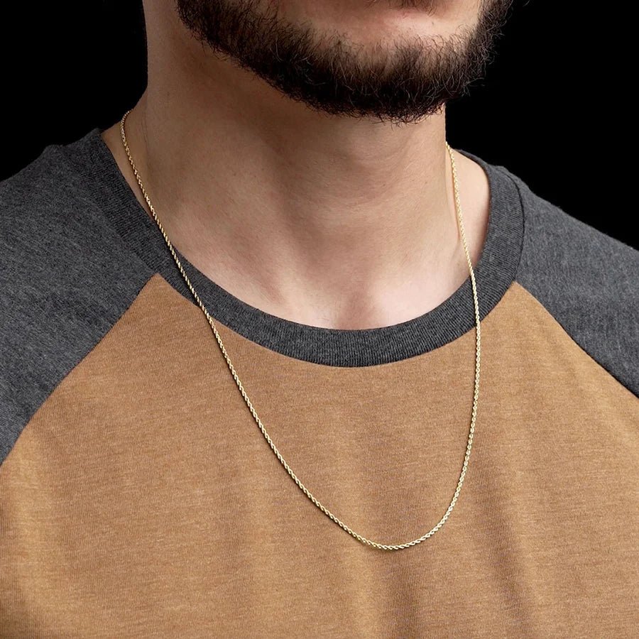 10K Yellow Gold 3.5mm Hollow Rope Chain - DIAMOND FACTORY