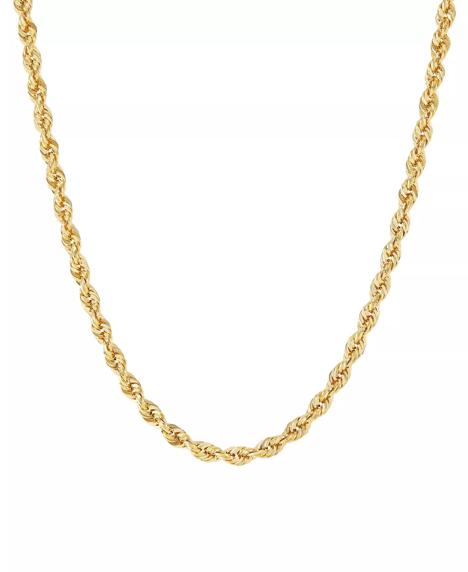 10K Yellow Gold 4mm Hollow Rope Chain - DIAMOND FACTORY
