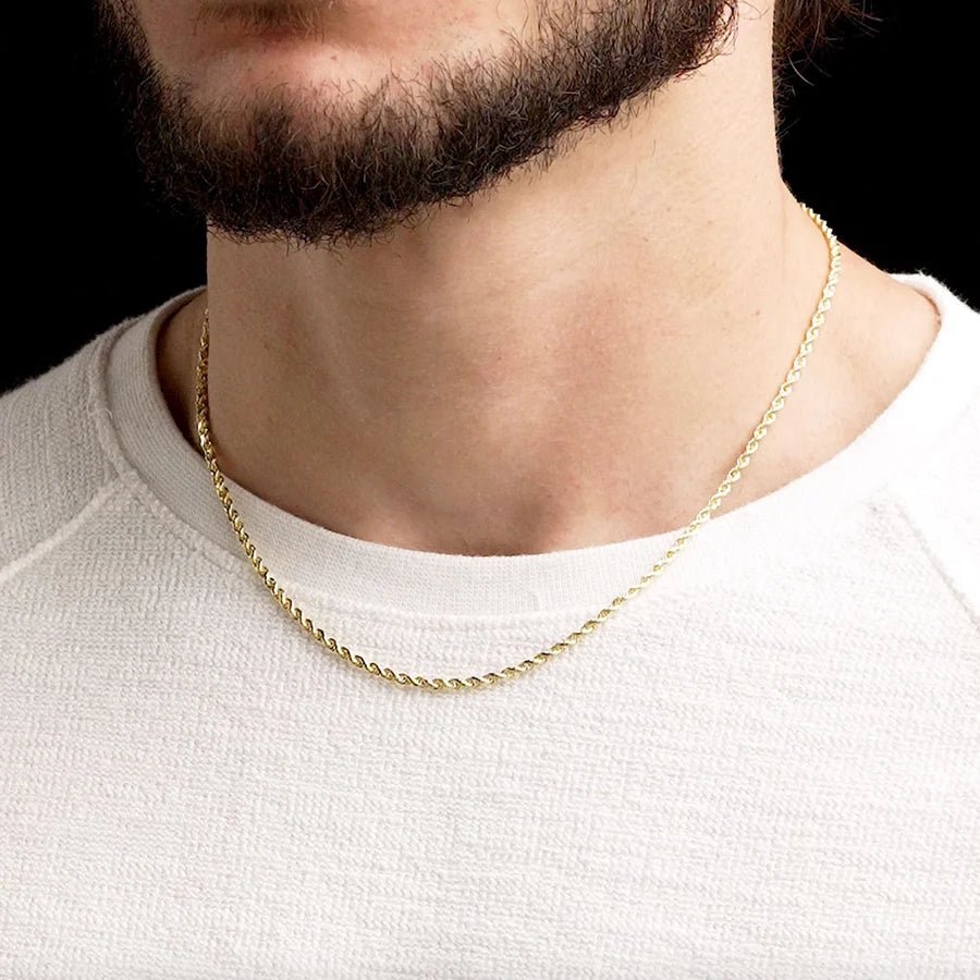 10K Yellow Gold 4mm Hollow Rope Chain - DIAMOND FACTORY