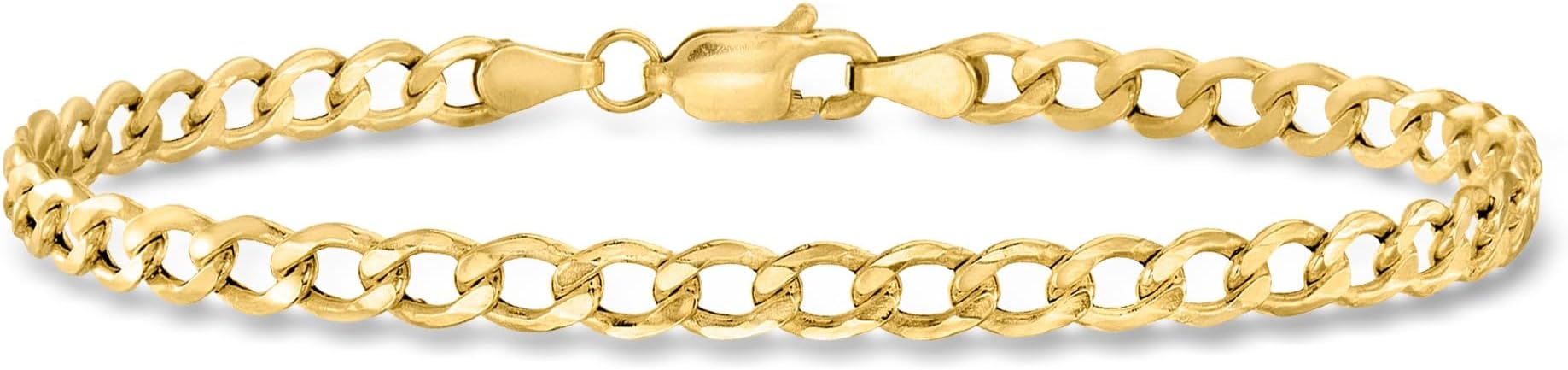 10kt Yellow Gold Curb-Link Bracelet 4.3mm - DIAMOND FACTORY