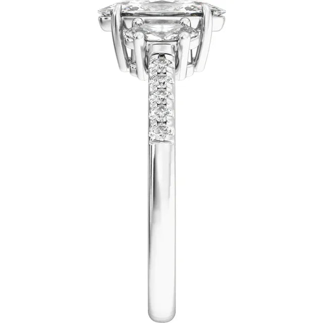 14K Gold 1 1/2 CTW Lab-Grown Diamond Three-Stone Engagement Ring