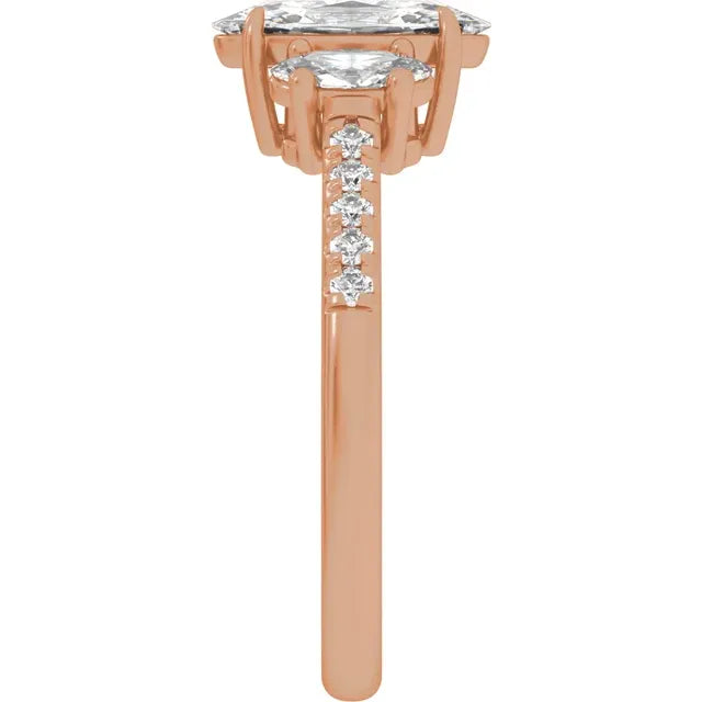 14K Gold 1 1/2 CTW Lab-Grown Diamond Three-Stone Engagement Ring