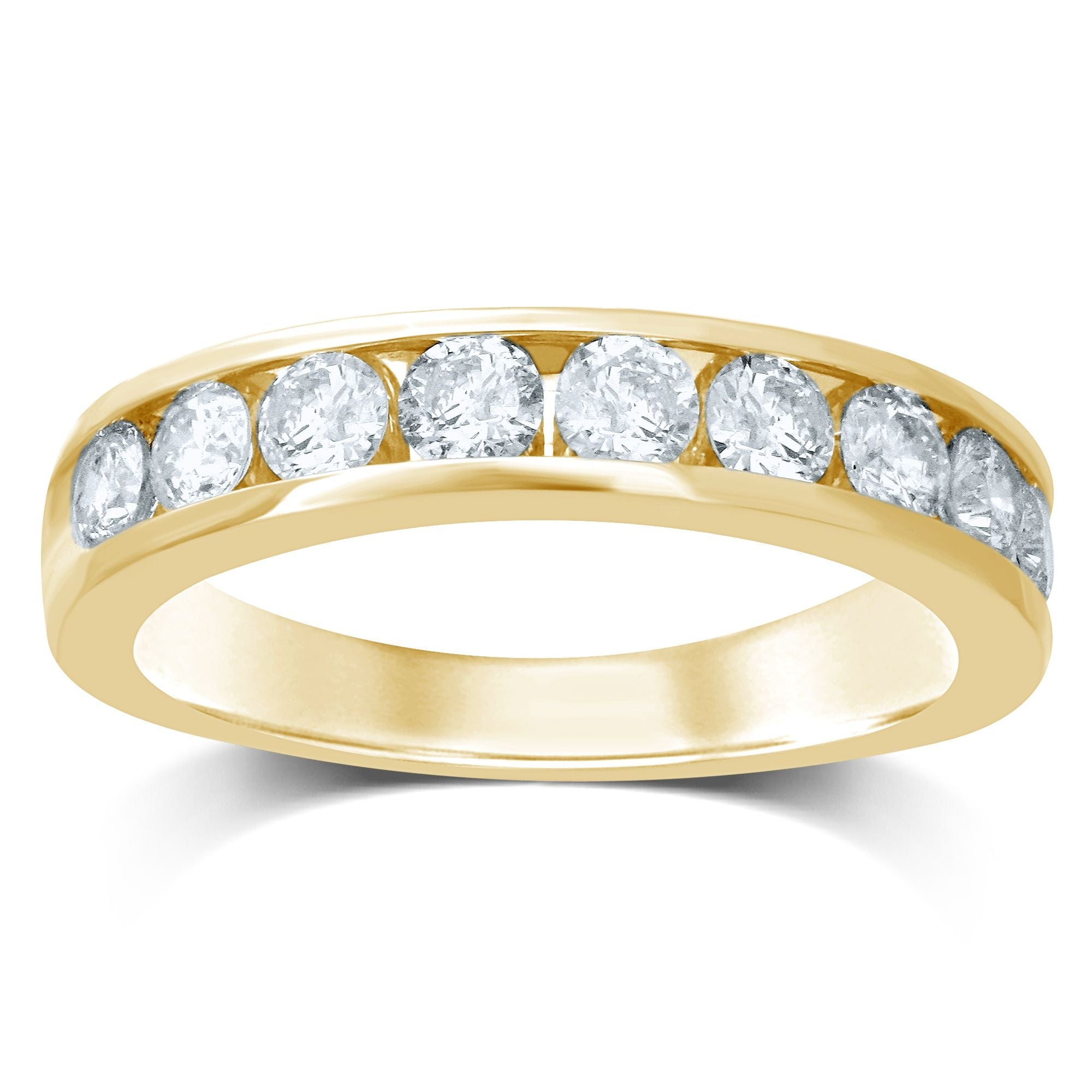 14K 0.33CT Diamond Band (9 Diamond Stones) - DIAMOND FACTORY