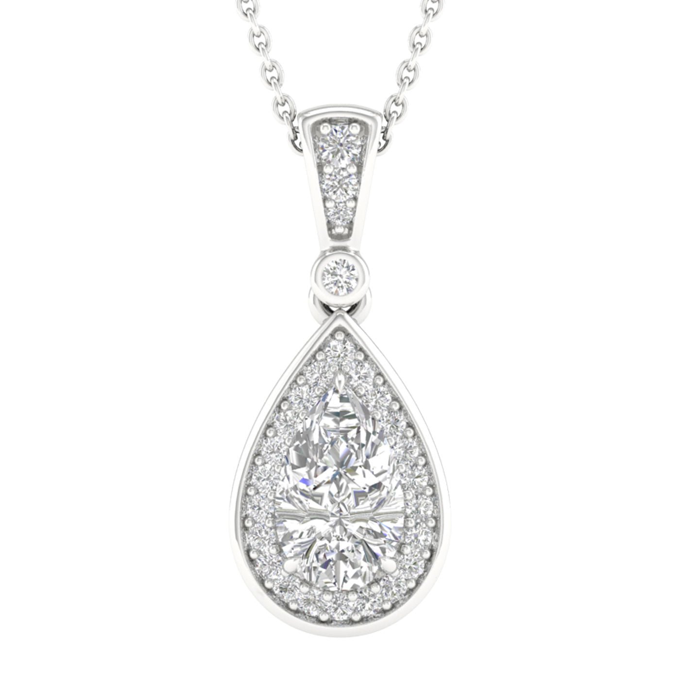 14K 1.15CT Lab Grown Diamond Pendant - DIAMOND FACTORY