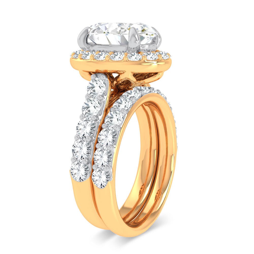 14K 5.00CT Certified Lab Grown Diamond Bridal Ring - DIAMOND FACTORY