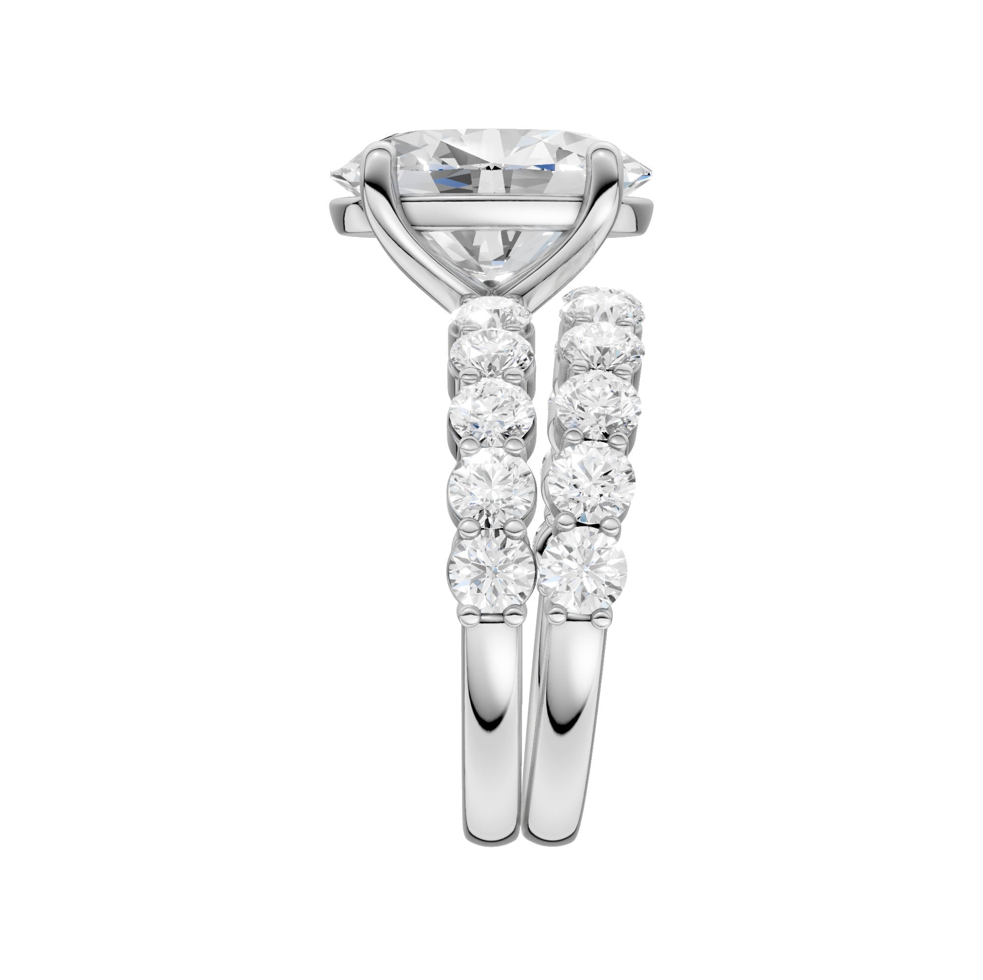 14K 5.00CT Certified Lab Grown Diamond Bridal Set - DIAMOND FACTORY