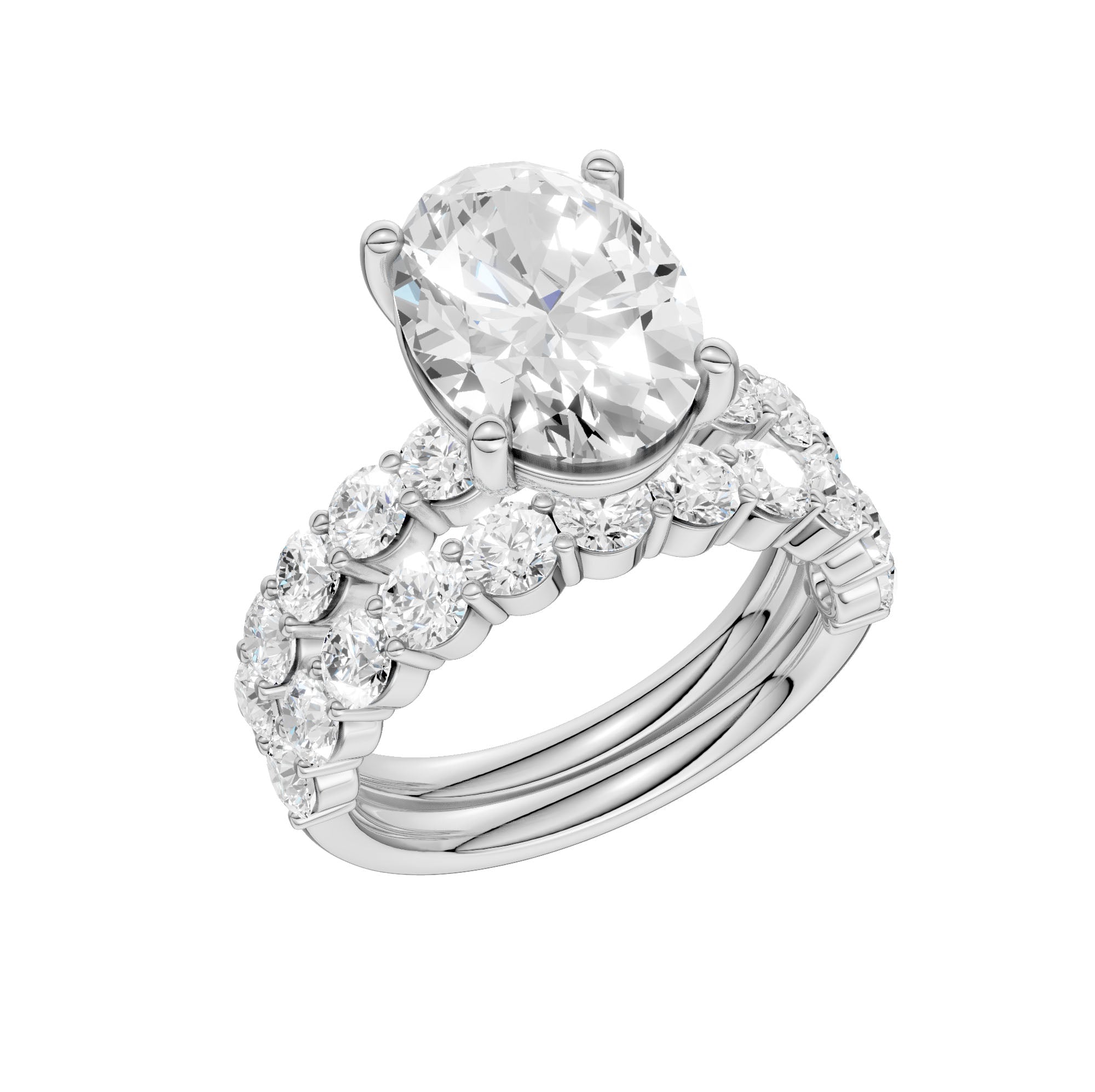 14K 5.00CT Certified Lab Grown Diamond Bridal Set - DIAMOND FACTORY