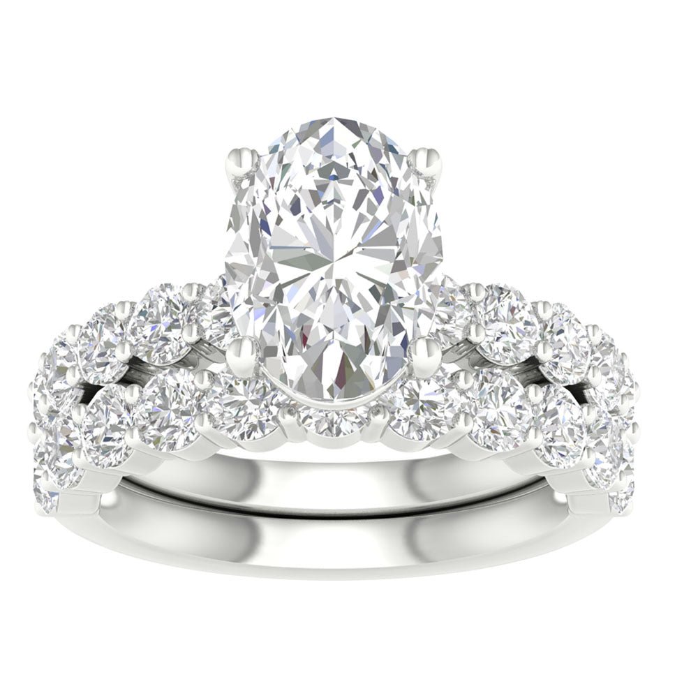14K 5.00CT Certified Lab Grown Diamond Bridal Set - DIAMOND FACTORY