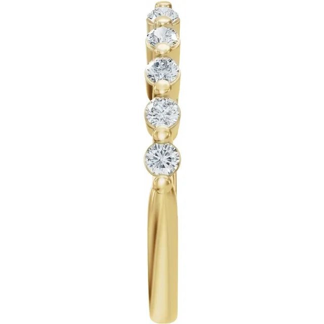 14K Gold Lab-Grown Diamond Vintage-Inspired Open Band - DIAMOND FACTORY