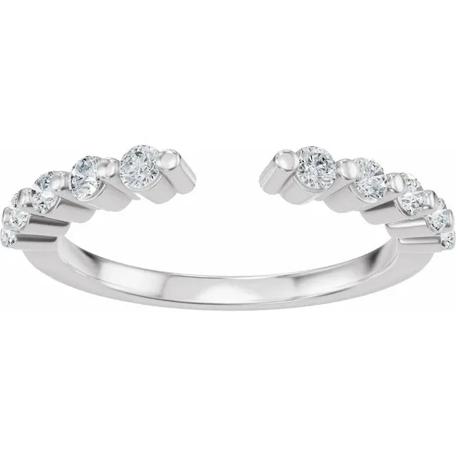 14K Gold Lab-Grown Diamond Vintage-Inspired Open Band - DIAMOND FACTORY
