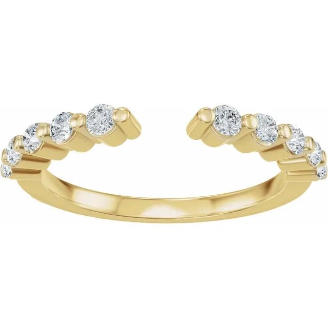 14K Gold Lab-Grown Diamond Vintage-Inspired Open Band - DIAMOND FACTORY
