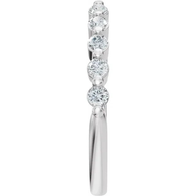 14K Gold Lab-Grown Diamond Vintage-Inspired Open Band - DIAMOND FACTORY