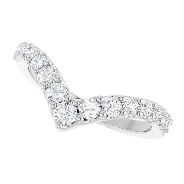 14K White Gold 1/2 CTW Lab-Grown Diamond Contour Band - DIAMOND FACTORY