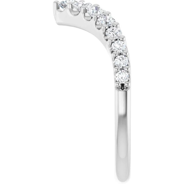 14K White Gold 1/2 CTW Lab-Grown Diamond Contour Band - DIAMOND FACTORY