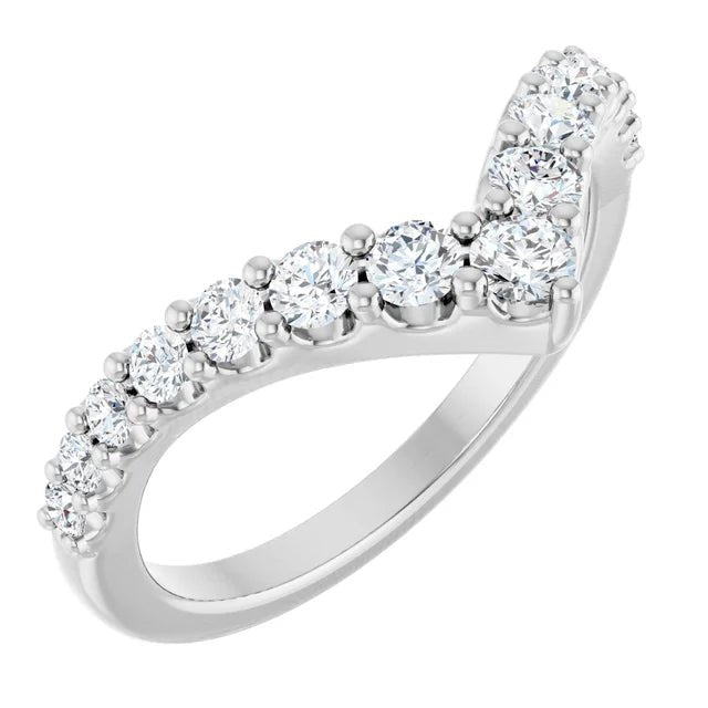 14K White Gold 1/2 CTW Lab-Grown Diamond Contour Band - DIAMOND FACTORY