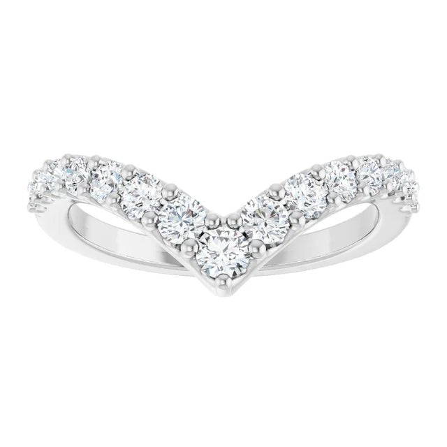 14K White Gold 1/2 CTW Lab-Grown Diamond Contour Band - DIAMOND FACTORY