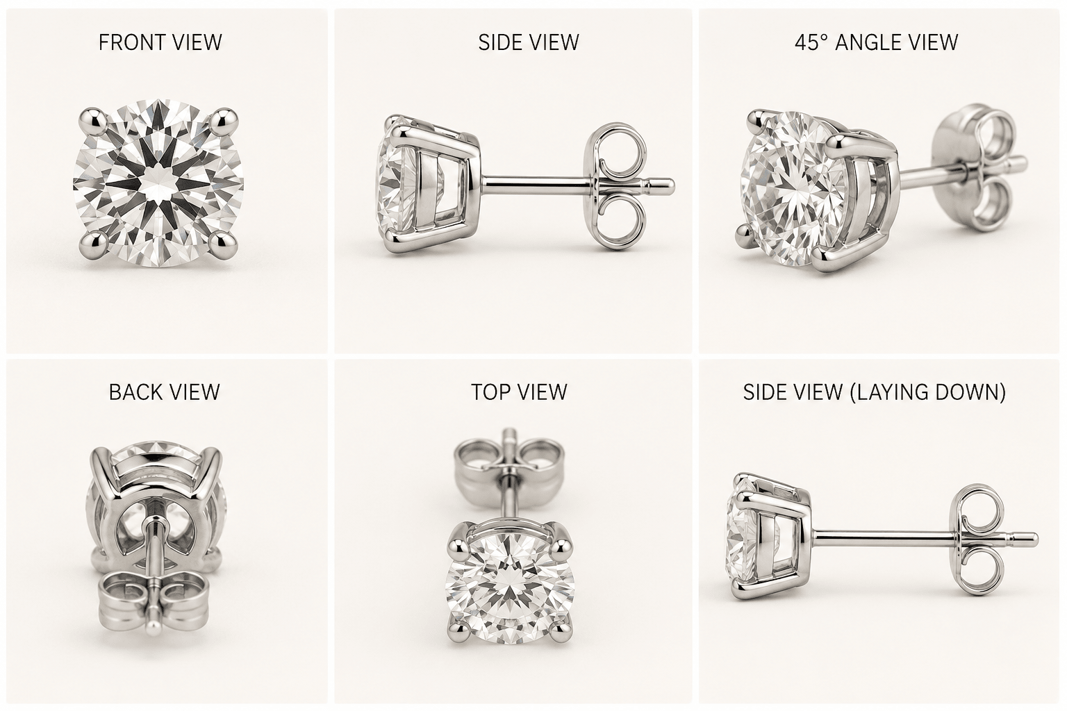 14K White Gold Diamond Stud Earrings – 1.00 CTW