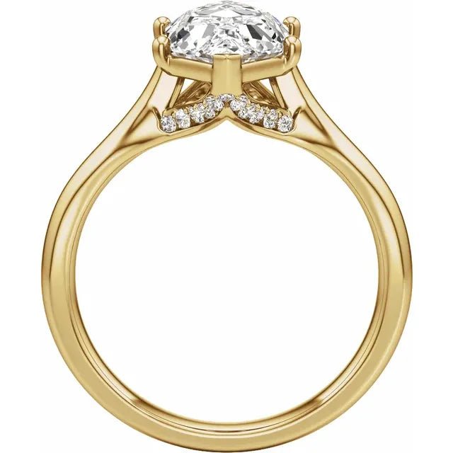 14K Yellow Gold 1 1/6 CTW Dutch Marquise Engagement Ring - DIAMOND FACTORY