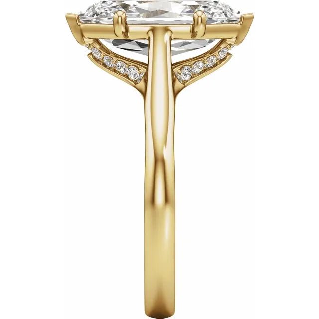 14K Yellow Gold 1 1/6 CTW Dutch Marquise Engagement Ring - DIAMOND FACTORY