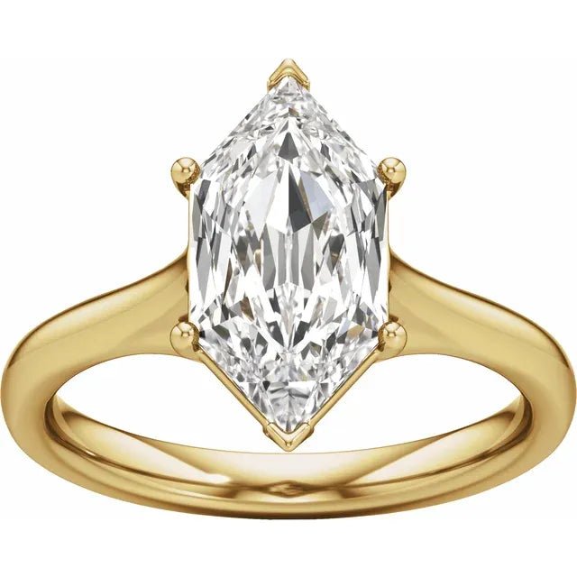14K Yellow Gold 1 1/6 CTW Dutch Marquise Engagement Ring - DIAMOND FACTORY