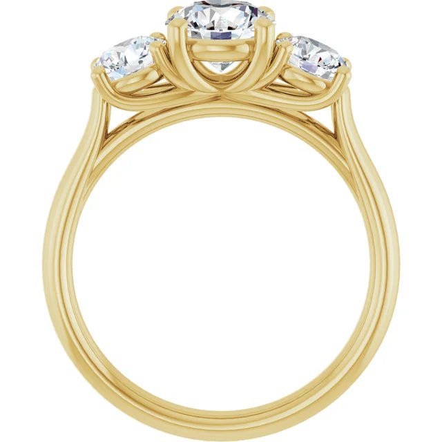14K Yellow Gold 1 3/4 CTW Lab-Grown Diamond Engagement Ring - DIAMOND FACTORY