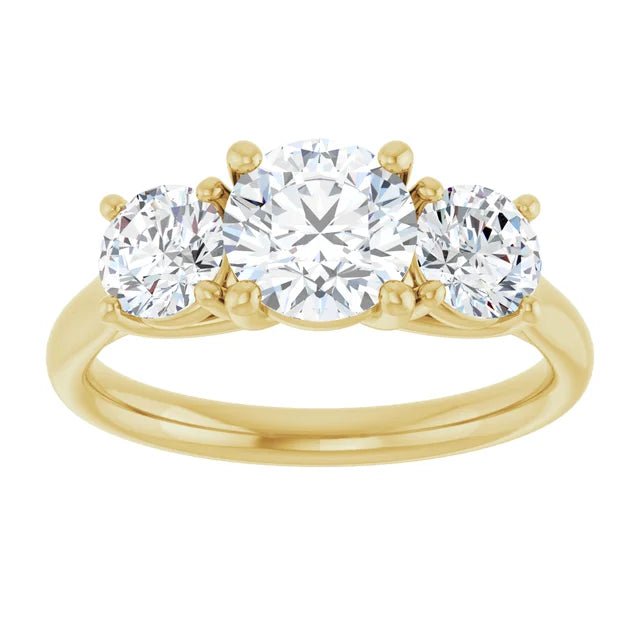 14K Yellow Gold 1 3/4 CTW Lab-Grown Diamond Engagement Ring - DIAMOND FACTORY