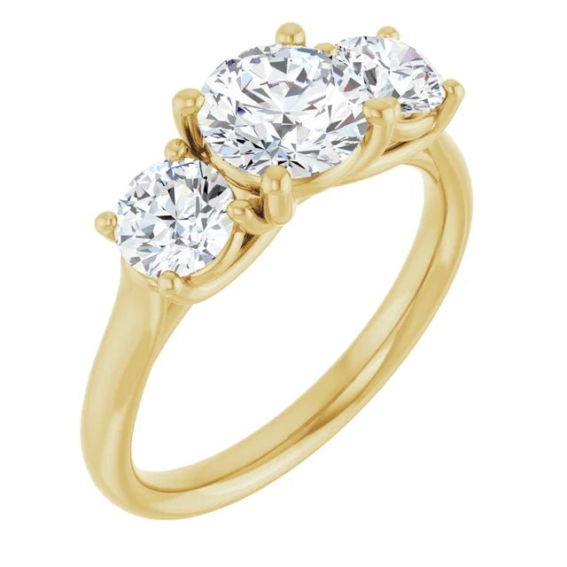 14K Yellow Gold 1 3/4 CTW Lab-Grown Diamond Engagement Ring - DIAMOND FACTORY