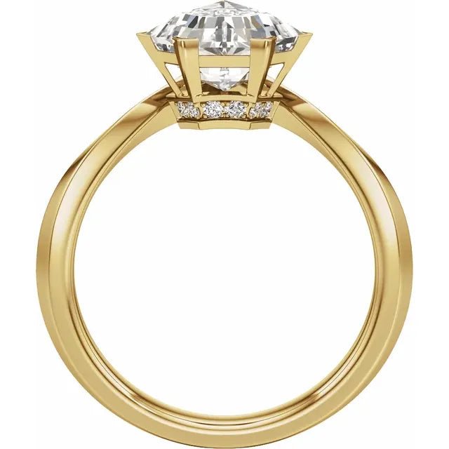 14K Yellow Gold 1 CTW Lab-Grown Diamond Engagement Ring - DIAMOND FACTORY