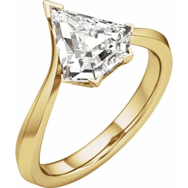 14K Yellow Gold 1 CTW Lab-Grown Diamond Engagement Ring - DIAMOND FACTORY