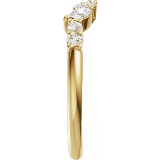 14K Yellow Gold 1/4 CTW Natural Diamond Open Band - DIAMOND FACTORY