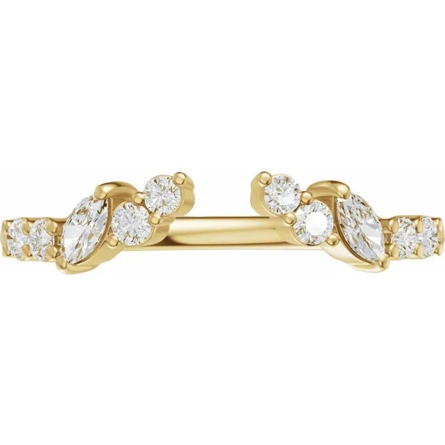 14K Yellow Gold 1/4 CTW Natural Diamond Open Band - DIAMOND FACTORY