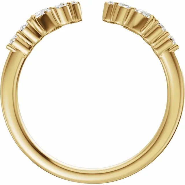 14K Yellow Gold 1/4 CTW Natural Diamond Open Band - DIAMOND FACTORY