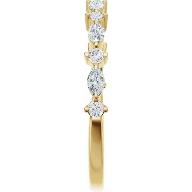 14K Yellow Gold Lab-Grown Diamond Anniversary Band - DIAMOND FACTORY