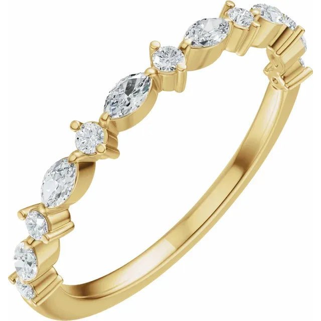 14K Yellow Gold Lab-Grown Diamond Anniversary Band - DIAMOND FACTORY