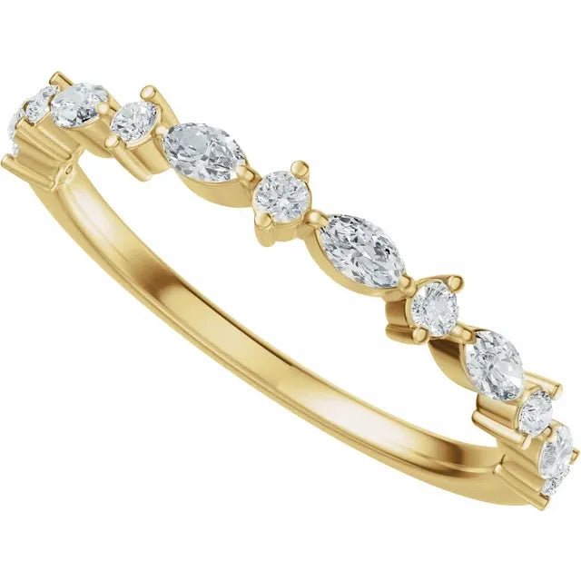 14K Yellow Gold Lab-Grown Diamond Anniversary Band - DIAMOND FACTORY