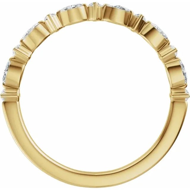 14K Yellow Gold Lab-Grown Diamond Anniversary Band - DIAMOND FACTORY