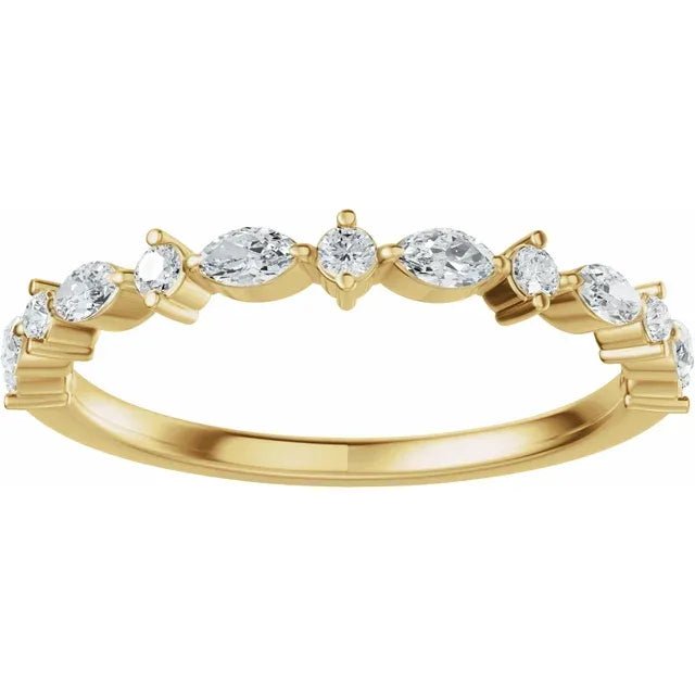 14K Yellow Gold Lab-Grown Diamond Anniversary Band - DIAMOND FACTORY