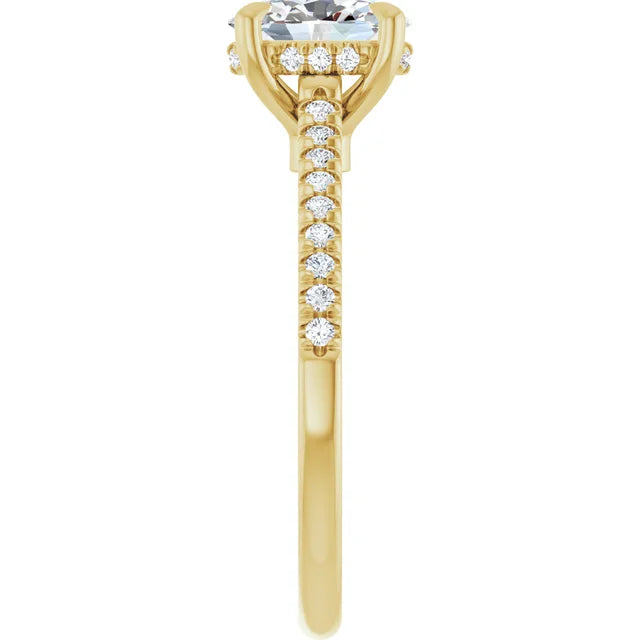 14K Yellow Gold mm Oval 2.5 CTW D VS1 Lab-Grown Diamond Engagement Ring