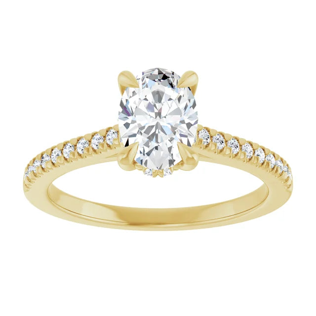 14K Yellow Gold mm Oval 2.5 CTW D VS1 Lab-Grown Diamond Engagement Ring