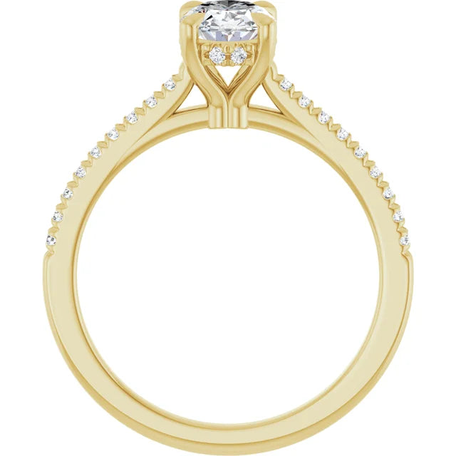 14K Yellow Gold mm Oval 2.5 CTW D VS1 Lab-Grown Diamond Engagement Ring