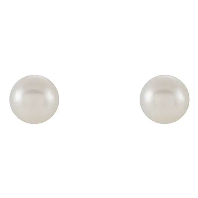 Freshwater Cultured White Pearl Earrings