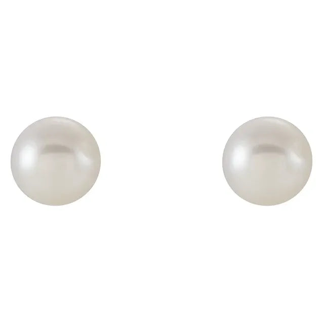 Freshwater Cultured White Pearl Earrings