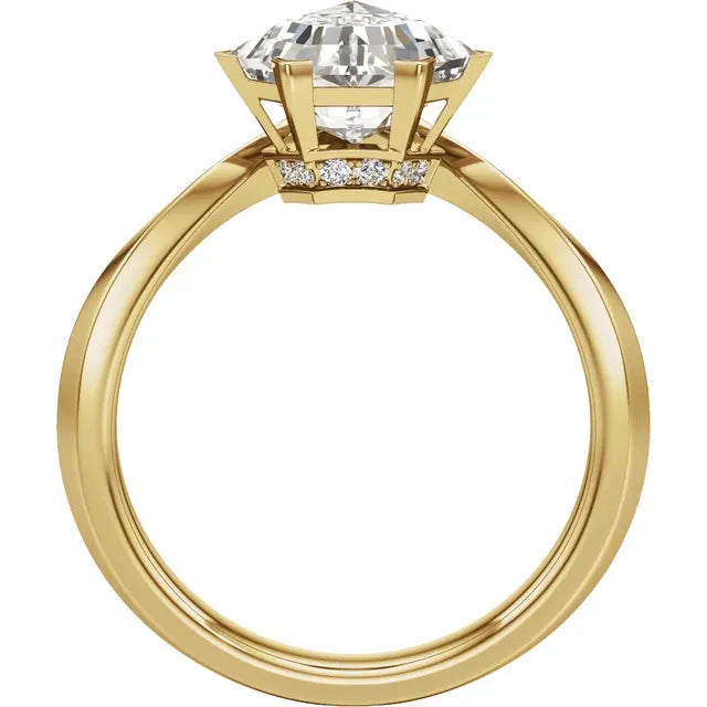 14K Yellow Gold 1 CTW Lab-Grown Diamond Engagement Ring