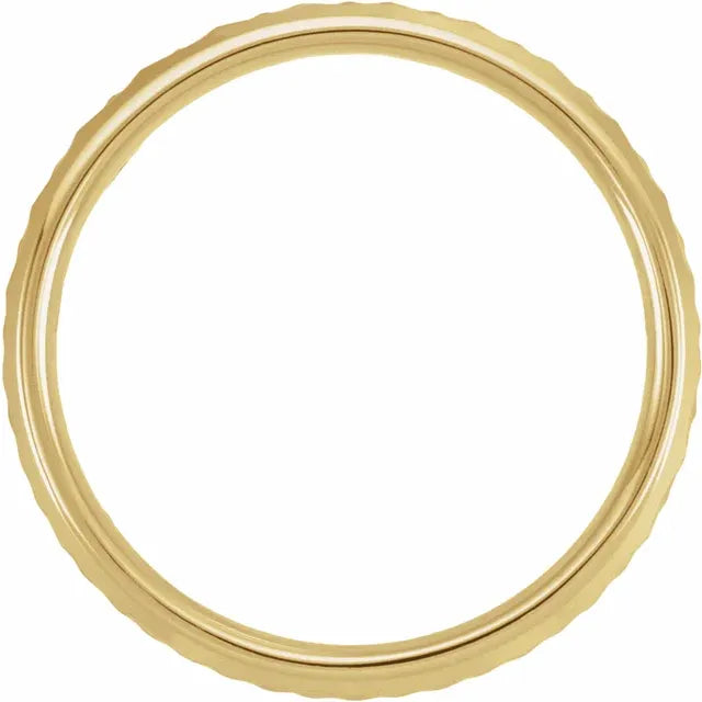 Yellow Gold 6mm Patterned Comfort-Fit Wedding Band