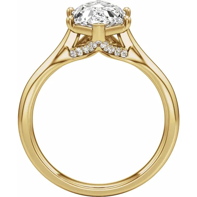 14K Yellow Gold 1 1/6 CTW Dutch Marquise Engagement Ring