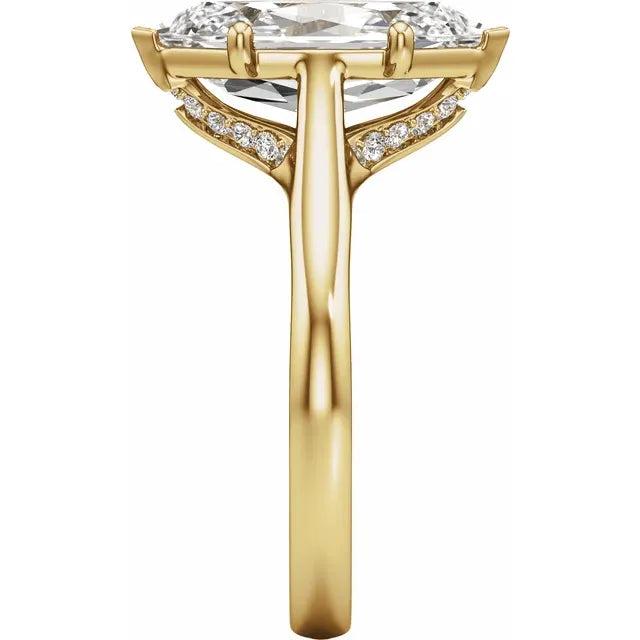 14K Yellow Gold 1 1/6 CTW Dutch Marquise Engagement Ring
